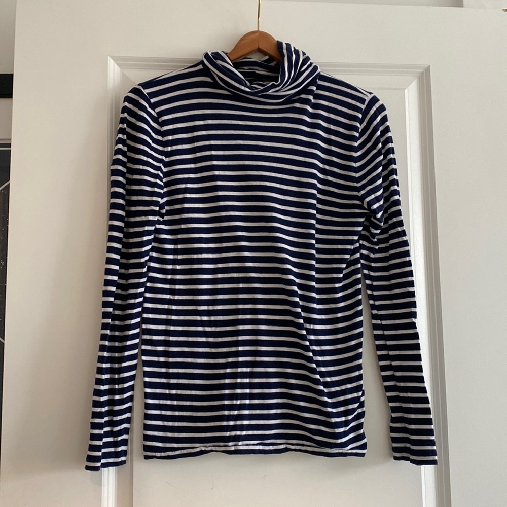 Striped jcrew comfy turtle neck